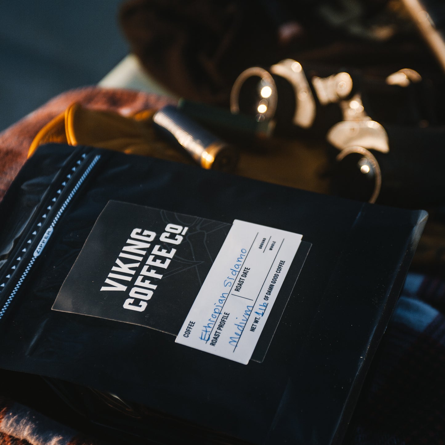 Ethiopian single origin coffee bag with light roast fruit-forward design