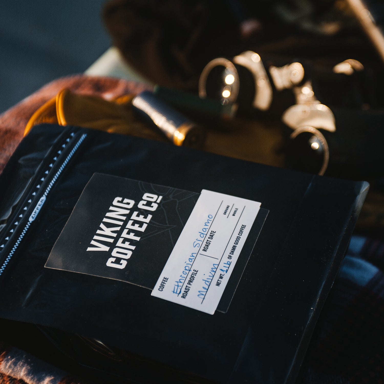 Ethiopian single origin coffee bag with light roast fruit-forward design